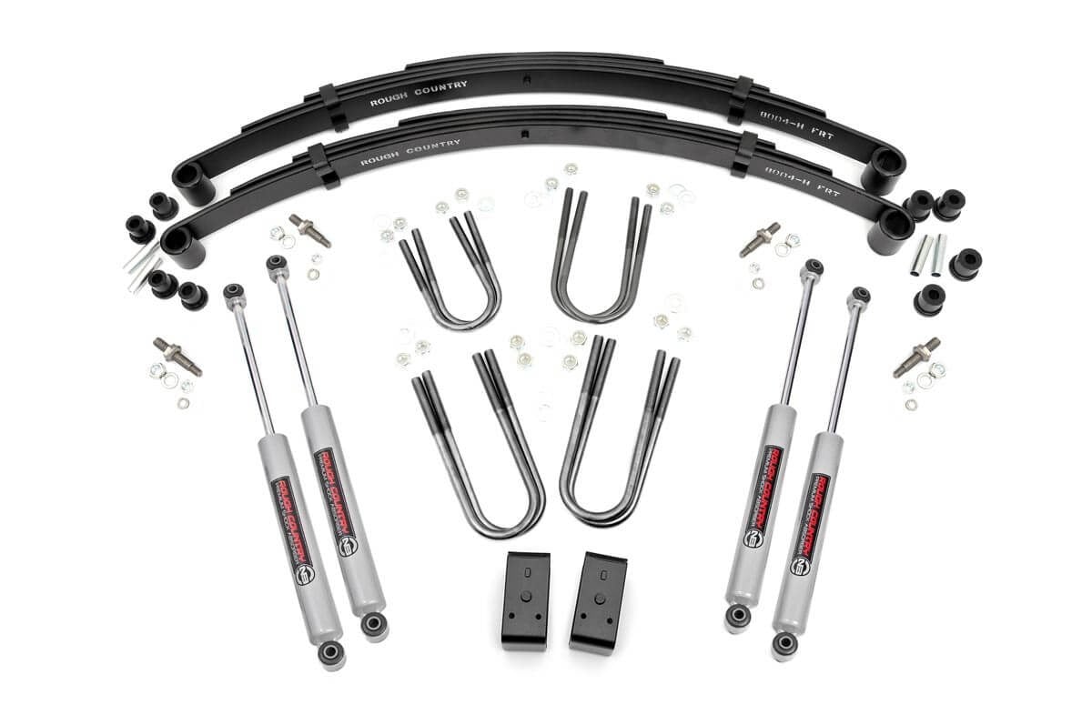 Jeep J20 Suspension Lift Kit - Rough Country - Rough Country 3 Inch with Rear Blocks - '74-'86